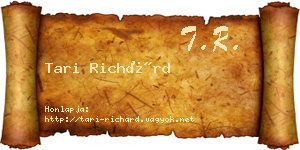Tari Richárd névjegykártya